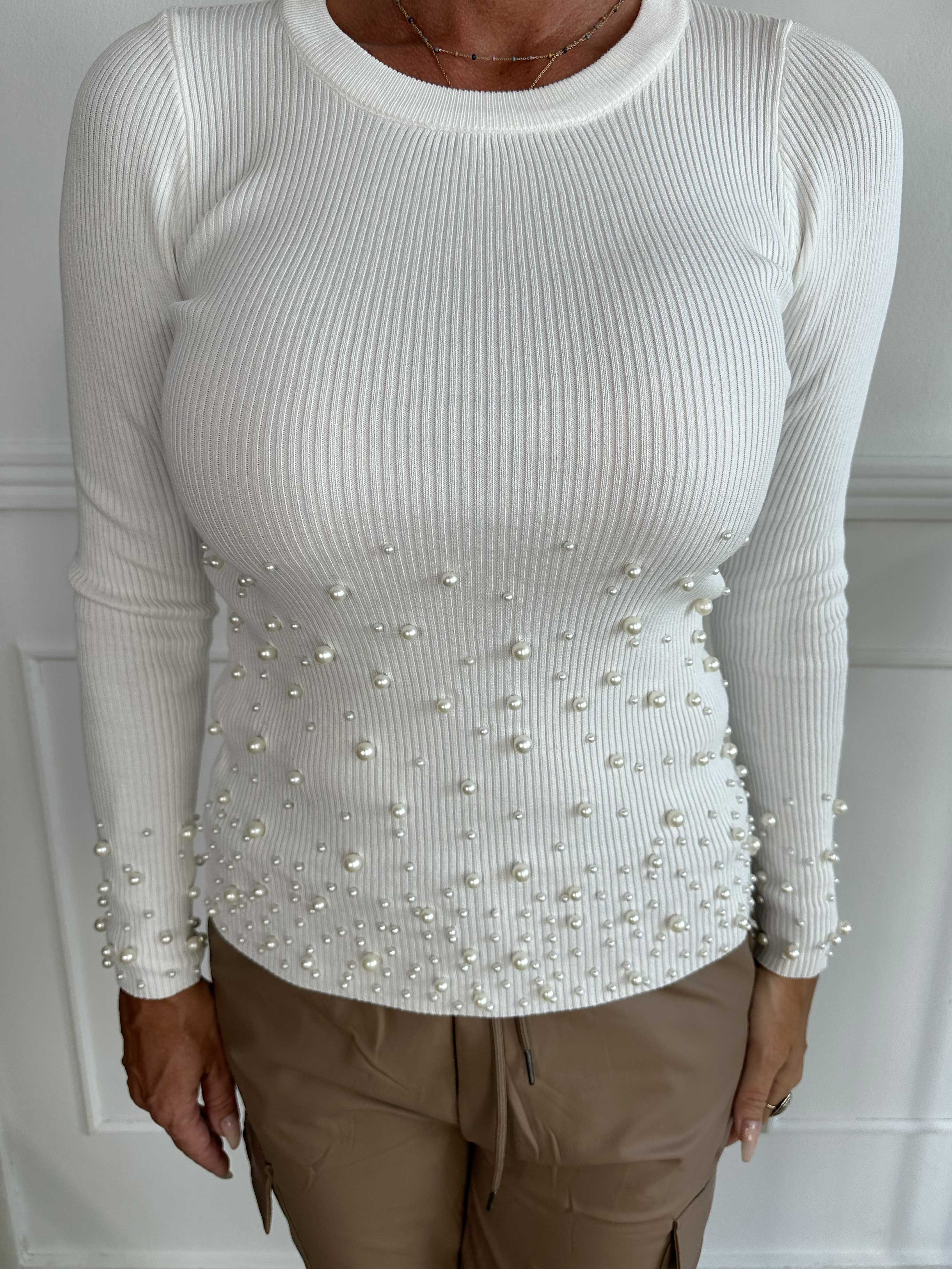 Diantha - Bluse i viskose med perler og masser af stræk